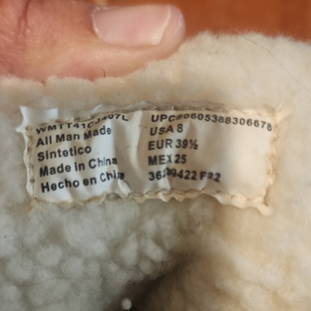 Gray and Tan Winter Rain Boots with Fleece Lining - Picture 3 of 4